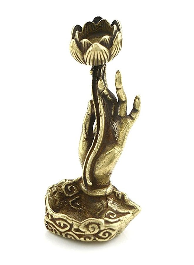 JAGTRADE Incense for Burner Buddha Hand Lotus Backflow Incense Holder Metal ?Censer for Home Bedroom Living Room Decoration, 6x3.9x2.3cm - Image 1